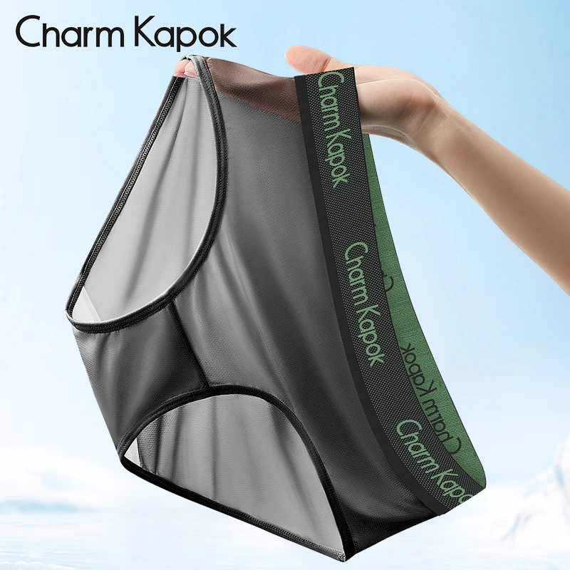 CharmKapok女士内裤2025新款无痕冰丝夏季薄款透气运动面膜三角裤