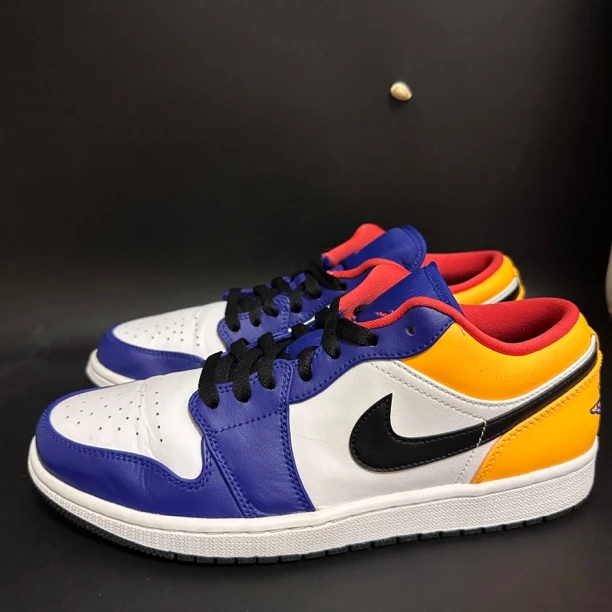 二手/43码Nike aj1 湖人 蓝黄 低帮 板鞋