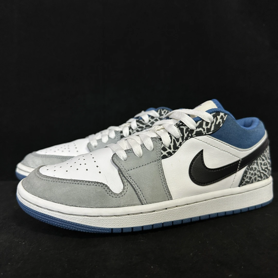 二手/ 41码/ aj1 爆裂纹 白蓝色 低帮 复古篮球鞋 假一罚四