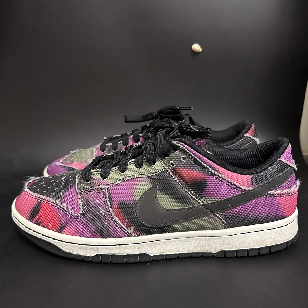 二手/43码Nike 街头涂鸦 黑紫 低帮板鞋