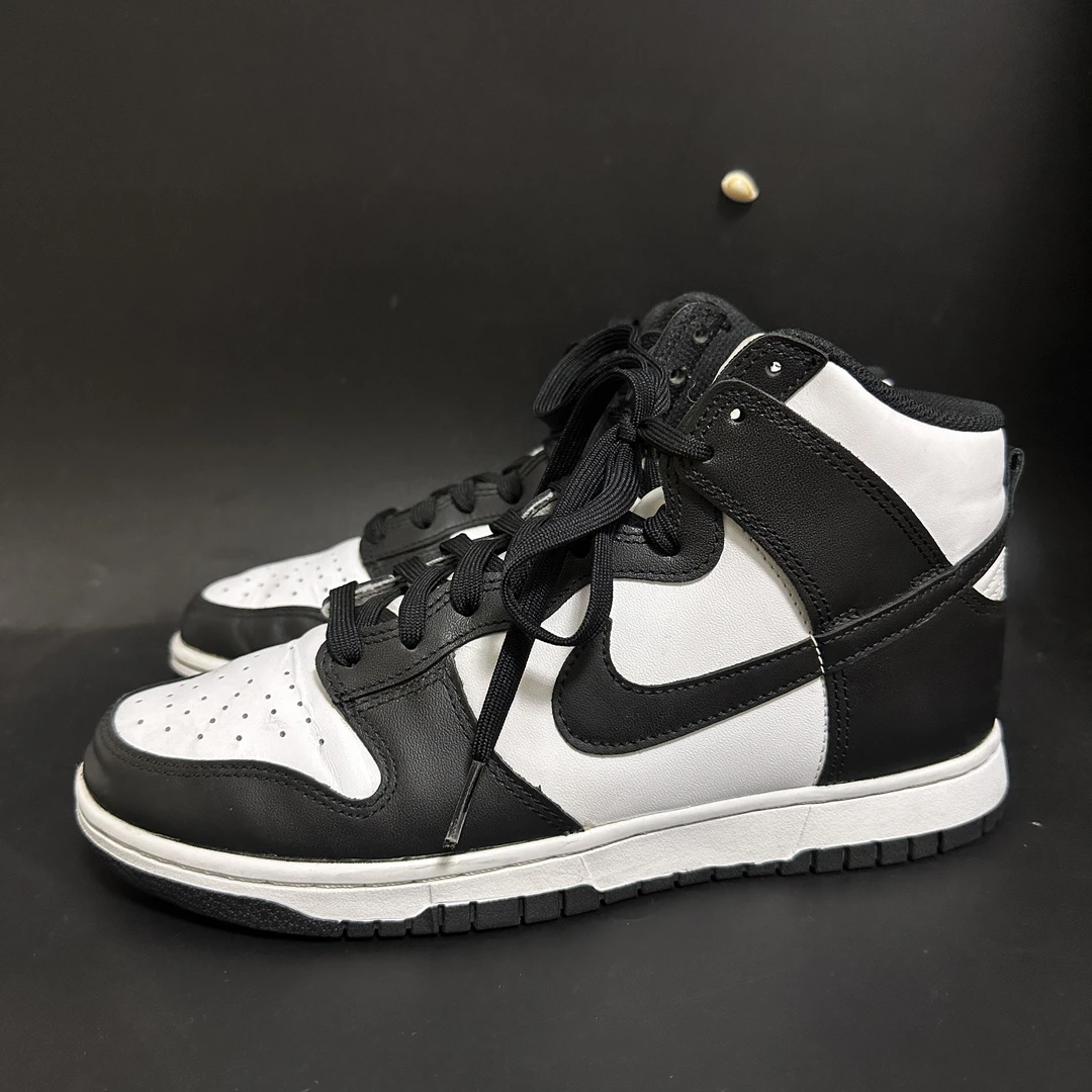 二手/41码Nike dunk 黑白熊猫 高帮复古篮球鞋板鞋
