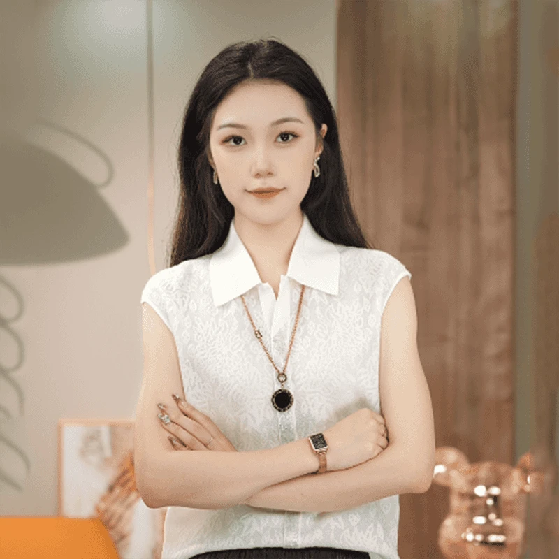 2025早春季-奢华桑蚕丝-无袖针织提花气质上衣-2212