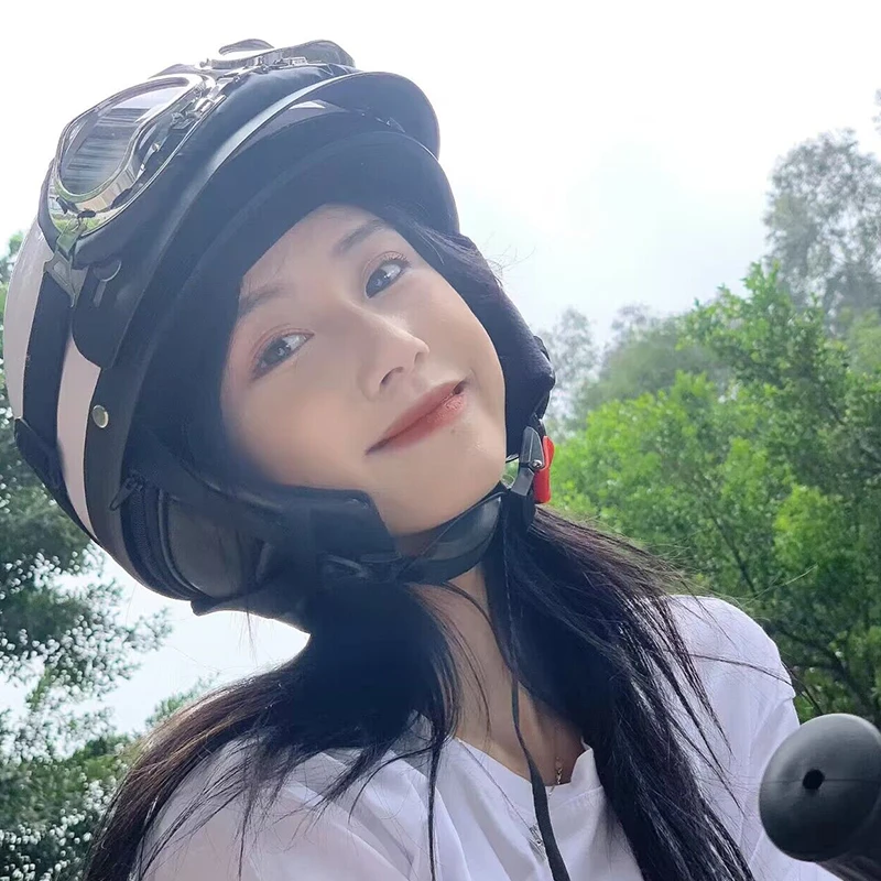 BOX3C成人电动电瓶车摩托车头盔男女四季通用复古可爱少女心A类