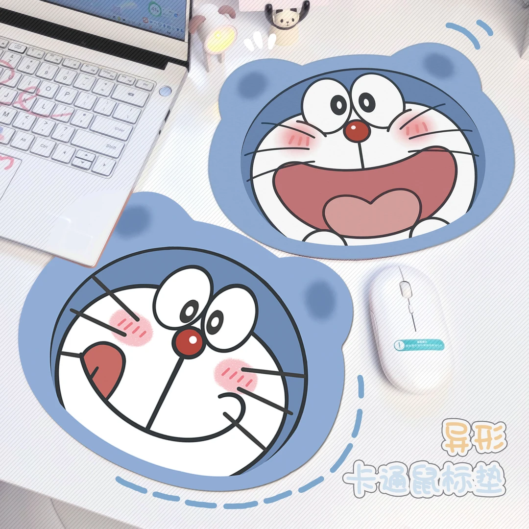 哆啦A梦异形鼠标垫蓝胖子ins风可爱办公电脑护腕键盘便携桌垫定制