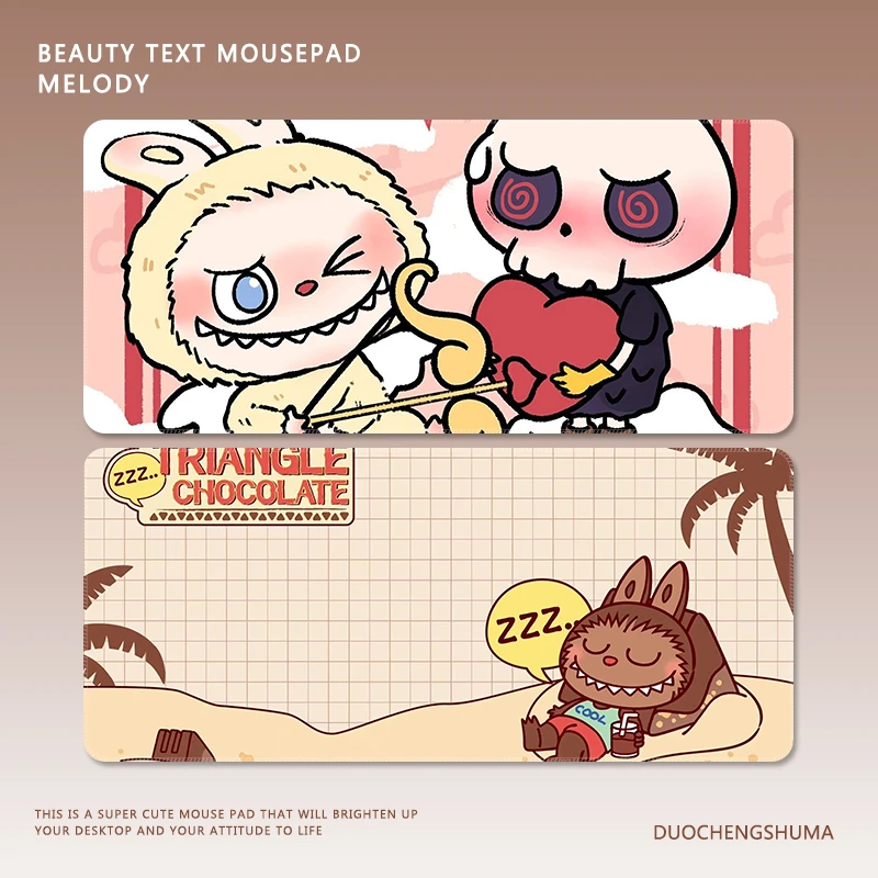 拉布布鼠标垫超大号女生办公labubu工位桌垫电脑键盘垫宿舍书桌垫