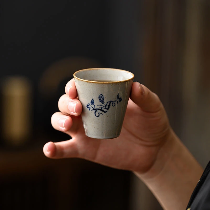 草木灰陶瓷茶盏功夫小茶杯茶碗主人杯茶具闻香品茗杯个人专用茶杯