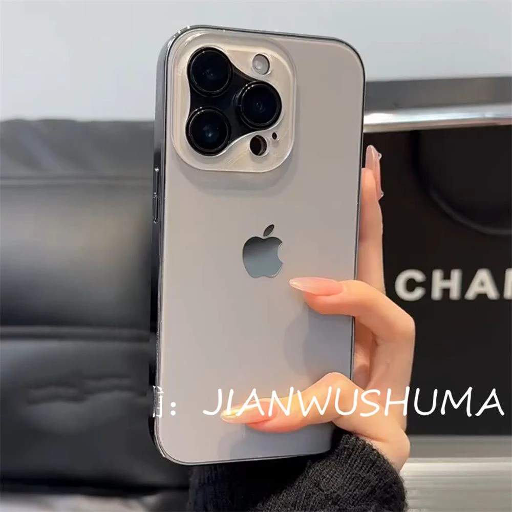 高级电镀磨砂原灰色iPhone15promax手机壳防指纹12苹果13高级11女
