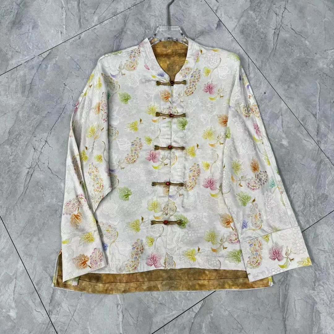 0320新中式国风气质提花百搭盘扣时尚外套上衣