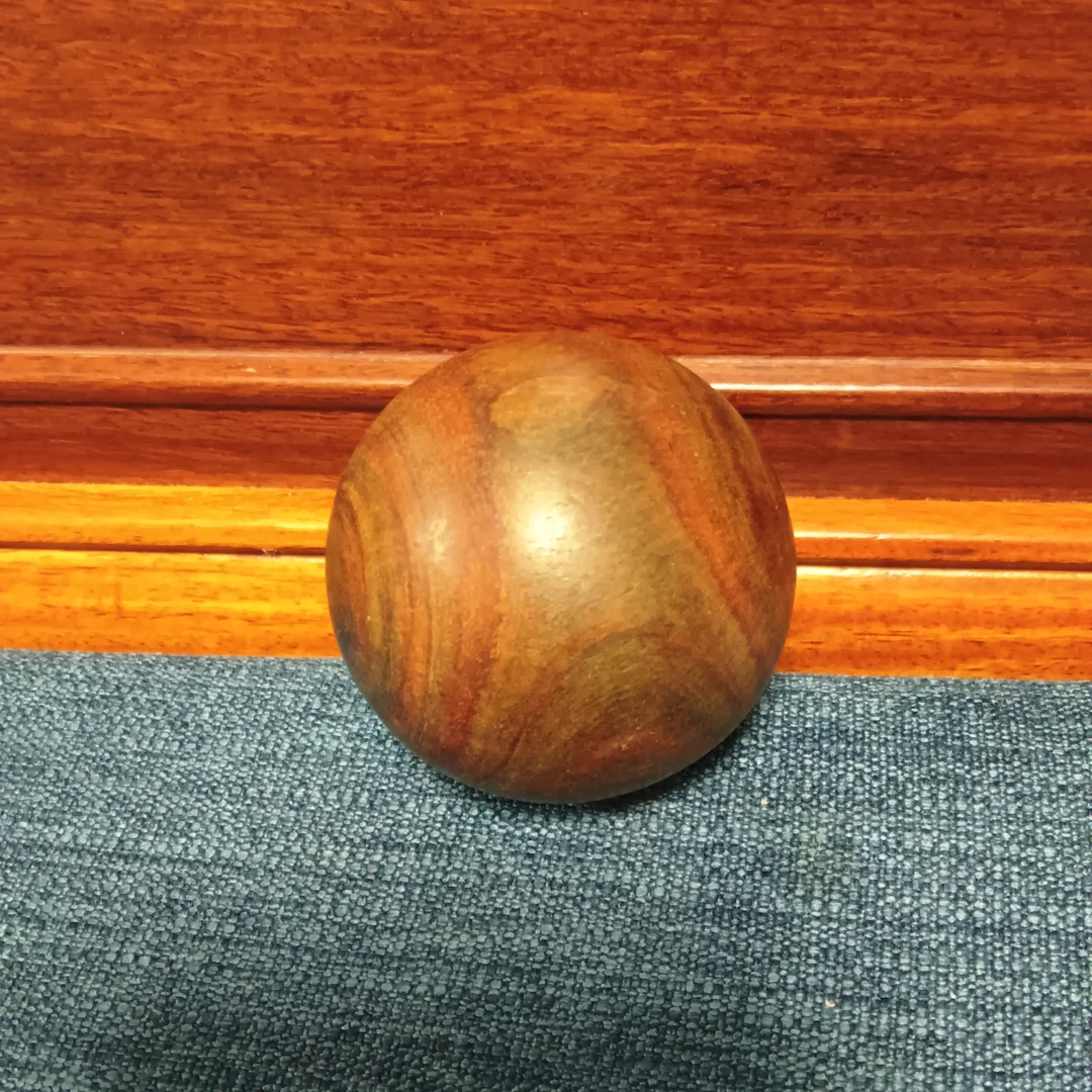 大红酸枝原木原色手把件手球5.0的