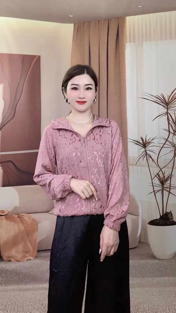 【湘姐高定】专注原创；玫瑰双喜花 连帽长袖外套洋气夏季气质时尚