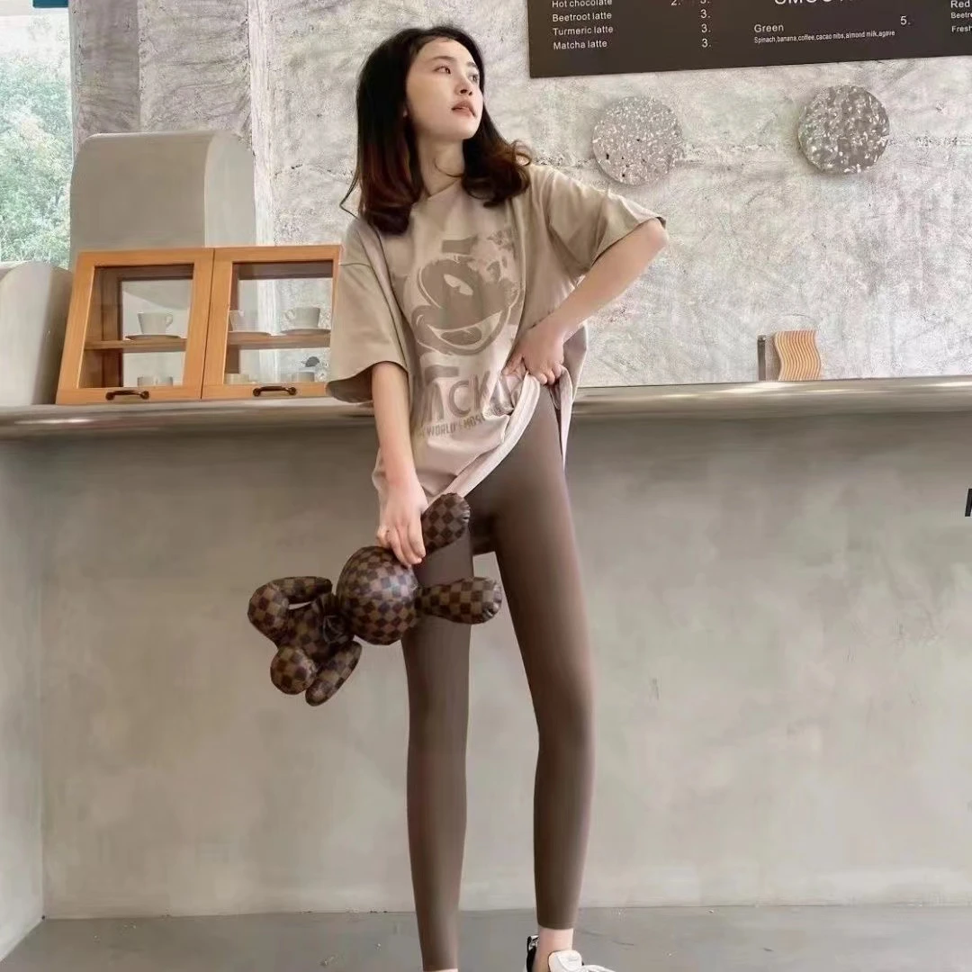 夏季薄款高腰鸡蛋面膜芭比裤 显瘦时尚百搭打底裤 高腰外穿面膜裤