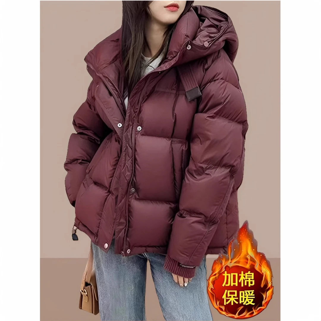 200-300斤微胖品质女装秋冬新款韩版保暖棉服洋气百搭加厚面包服