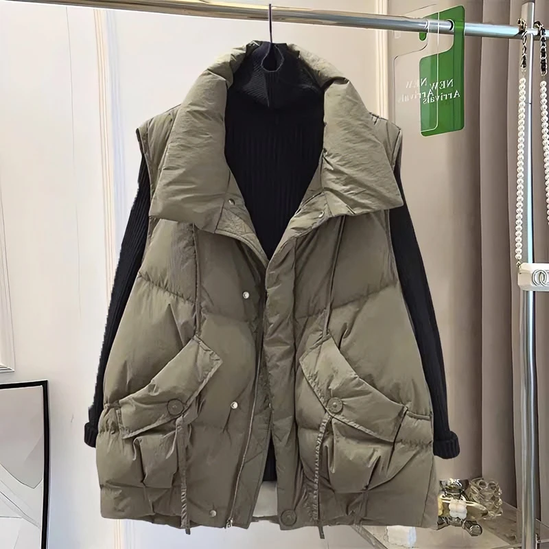 200-300斤胖mm宽松气质减龄面包服坎肩马甲女秋冬爆款棉背心外套