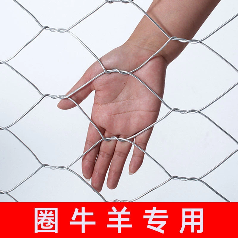 钢丝网加粗超硬圈羊专用网牛羊防护网拧花网编织网勾花铁丝六角网