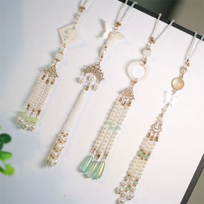 合金仿水晶吊坠 国潮风旗袍压襟胸前挂件汉服配饰素雅蝴蝶流苏