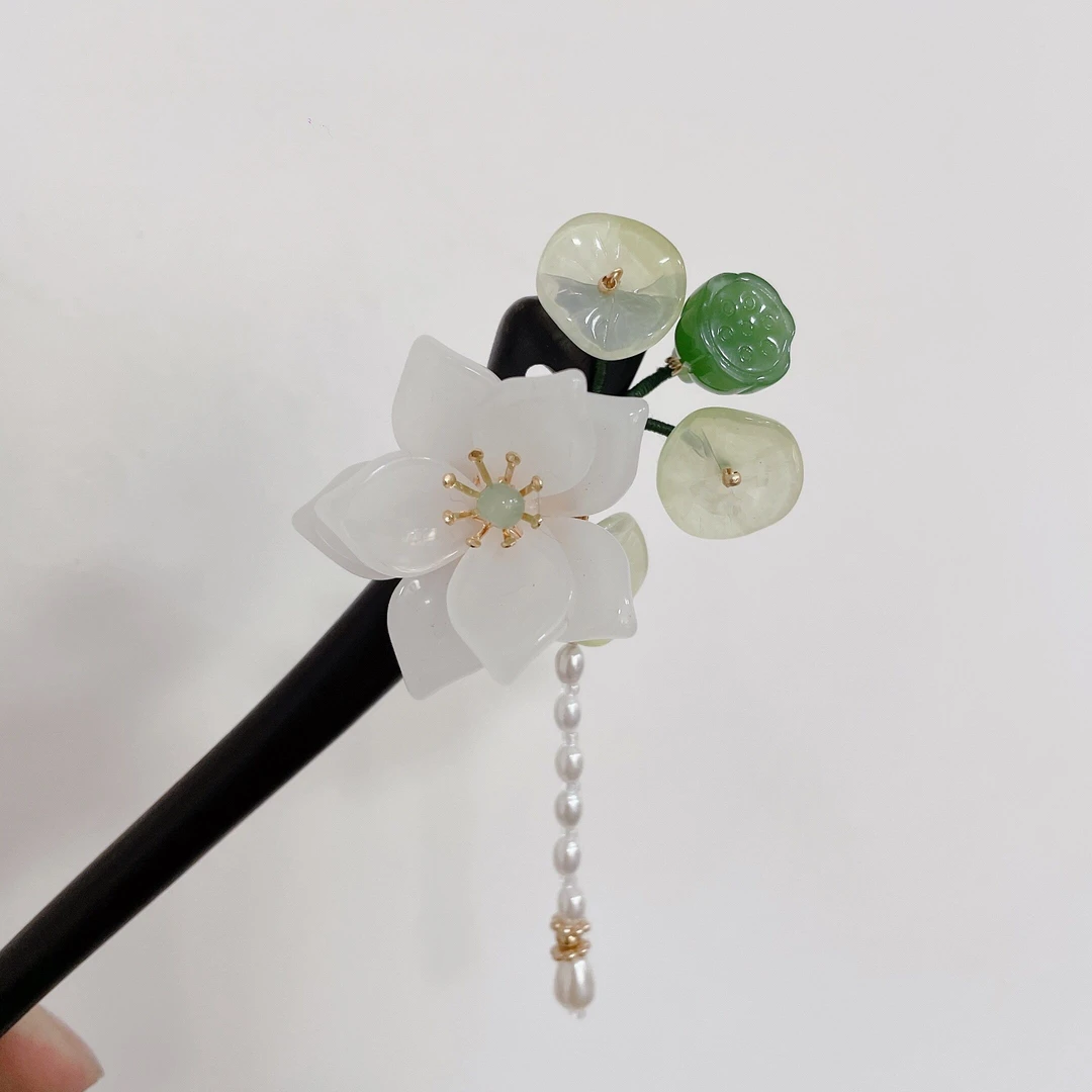 【浮生】萦波发簪日常复古手工盘发簪木发簪