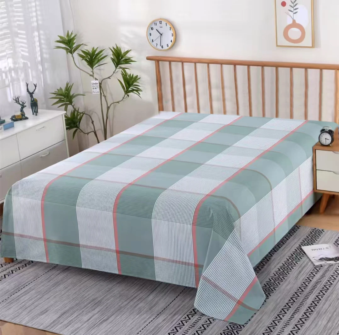 山东纯棉老粗布秋冬时尚网格床单