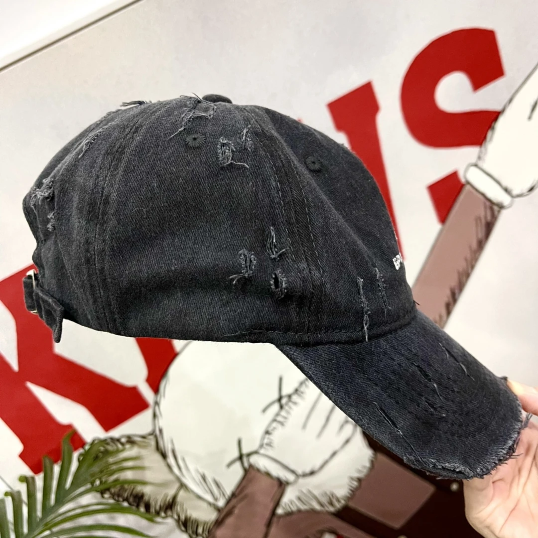 新款软顶复古水洗大头显脸小韩版潮流帽子女鸭舌帽做旧经典