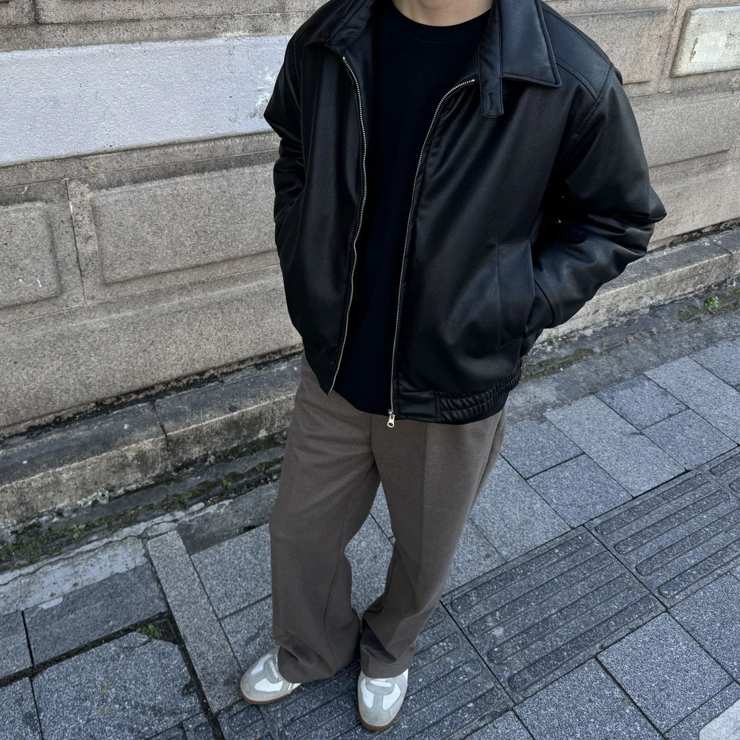 GP2 冬季复古仿小羊皮衣棉衣外套宽松哈灵顿男女简约加厚夹克棉服