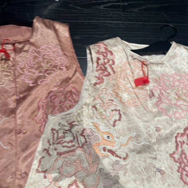 6222#重工国服百万针刺富贵刺绣新中式百搭宽松马甲