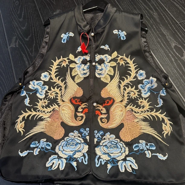 1996#重工国服百万针刺绣新中式百搭宽松马甲