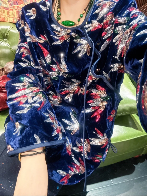 6896#《太太服》国风新中式日常提花外套棉外衣时尚