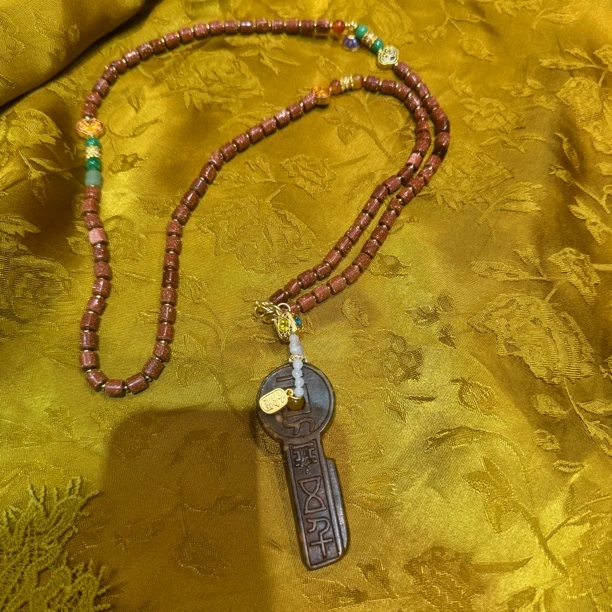 非金属树脂项链 开启平安钥匙#项链项圈牌自留款牌牌珠子项链