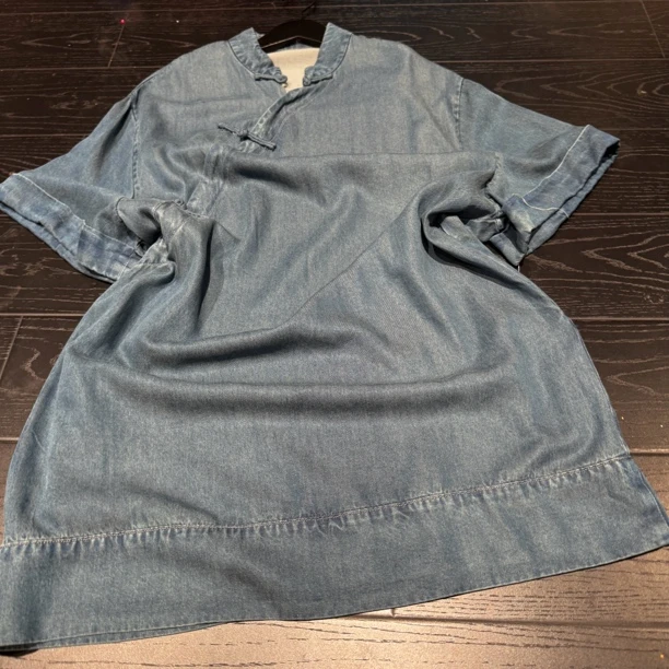 6337#《百搭旗袍》重工国服百万针刺富贵刺绣新中式百搭宽松旗袍