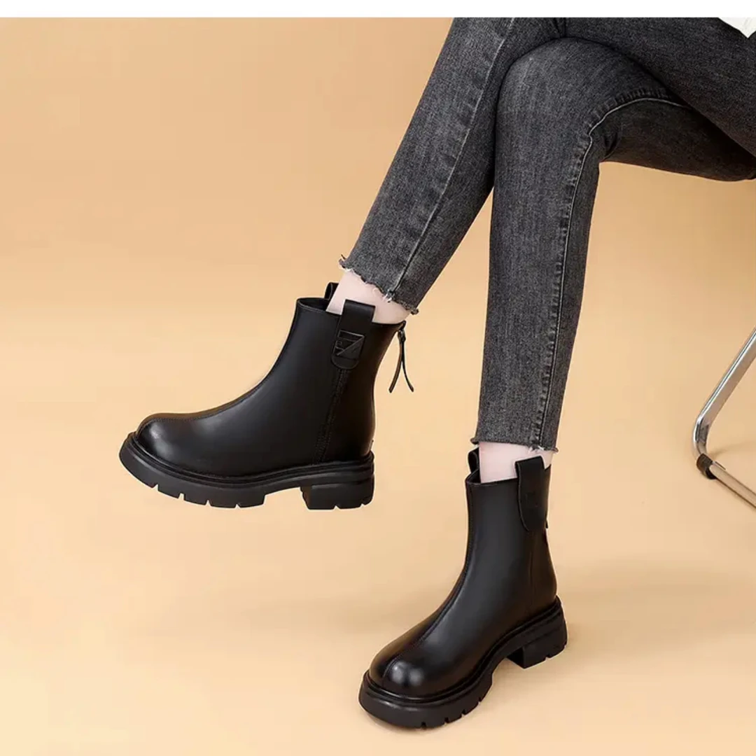 靴子女秋秋单靴新款瘦瘦靴韩版百搭烟筒靴冬季加绒马丁靴短靴