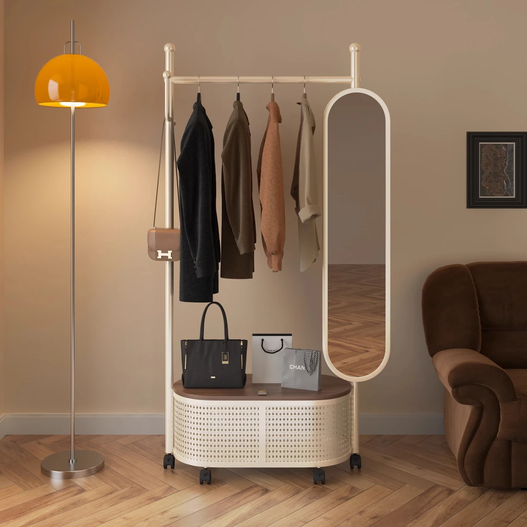 棠克落地家用晾衣架卧室轻奢可移动置物挂衣架室内简易衣帽架2024