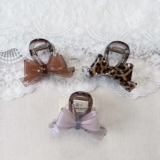 韩国简约气质蝴蝶结小众设计师高级感抓夹8cm（带钢印）