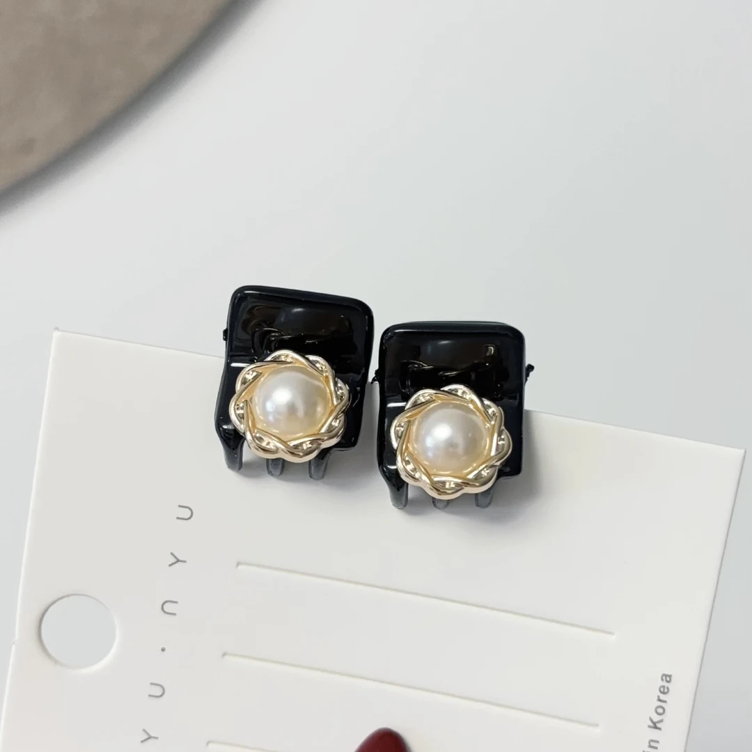 韩国发饰简约时尚精致mini珠珠刘海碎发夹顶夹组合一对（带钢印）