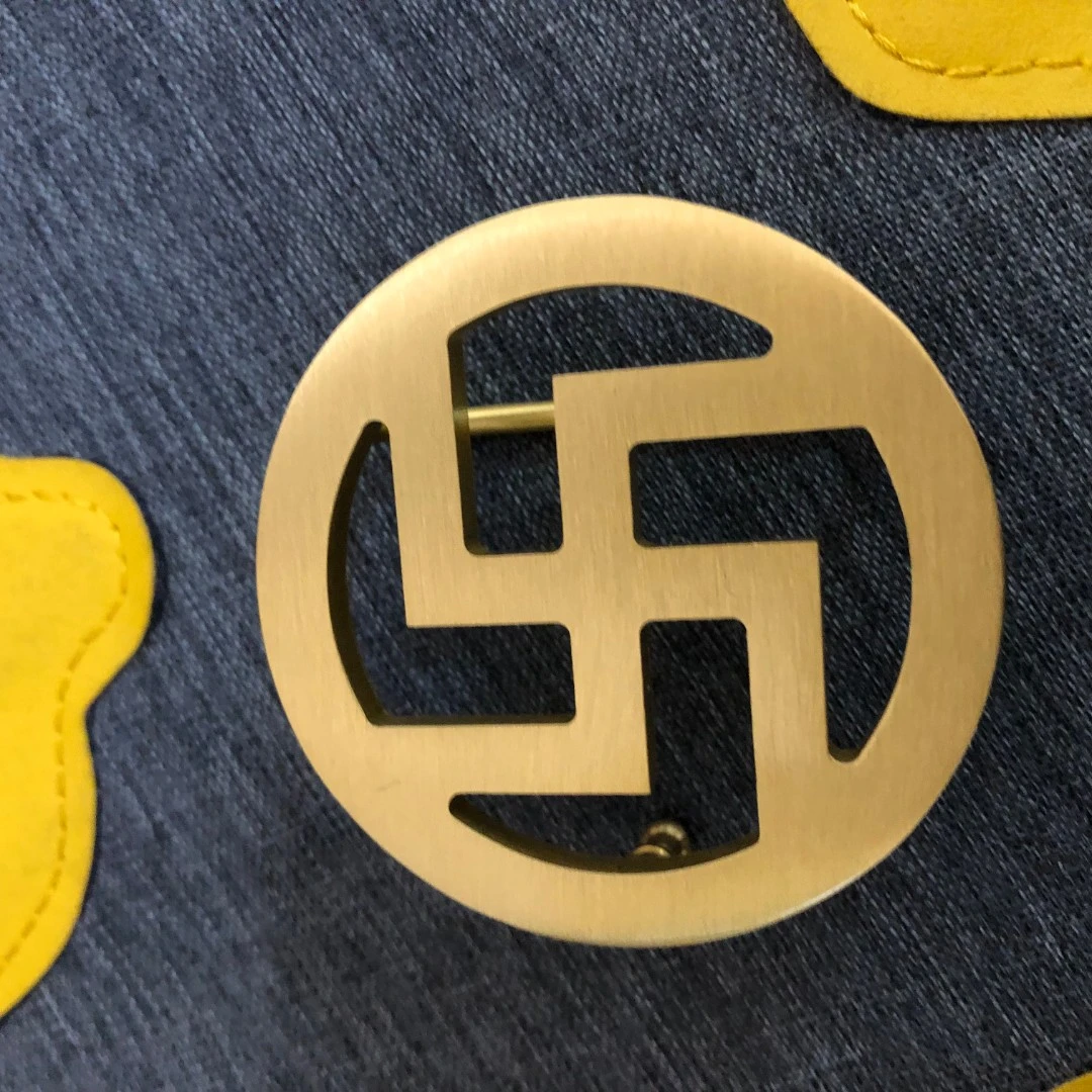 万字款扣款黄铜皮带扣平滑扣头本色裤带头腰带卡子高档男女配件