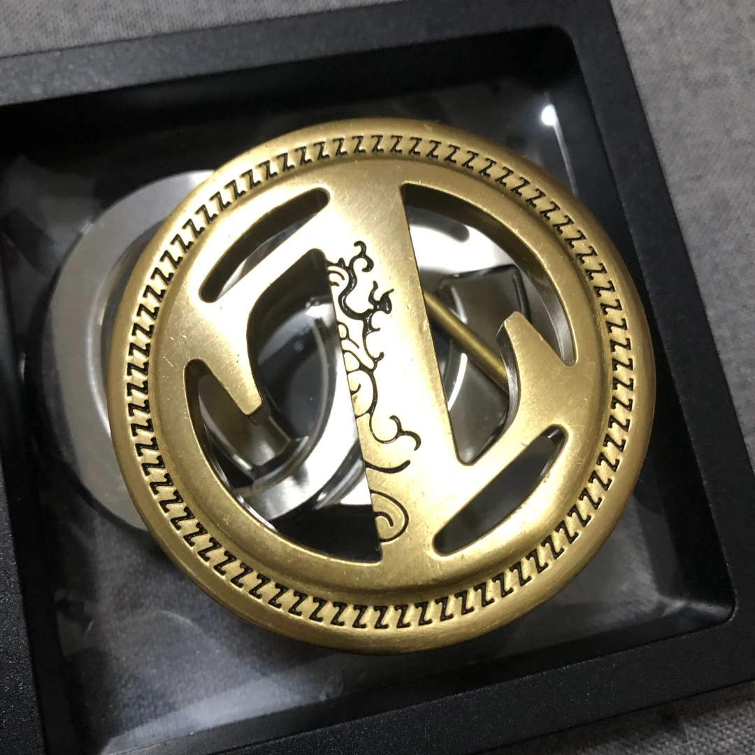 圆Z款实心黄铜皮带扣4CM内宽适用3.8左右腰带男士休闲时尚商务