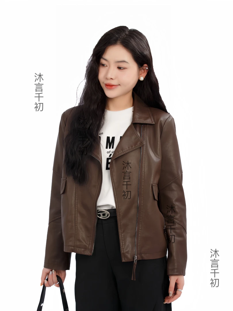 （免费试穿）【雅丹风】皮衣女款爆款2025新款/修身显瘦/休闲时尚百搭