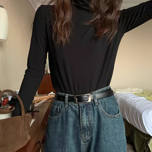 【沐言千初】2024冬季加绒/长袖内搭半高领/高弹百搭