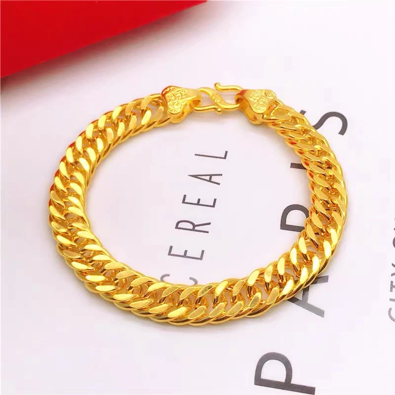 合金手链 合金手链   古巴手链【高定款】时尚霸气金色不掉色不褪色