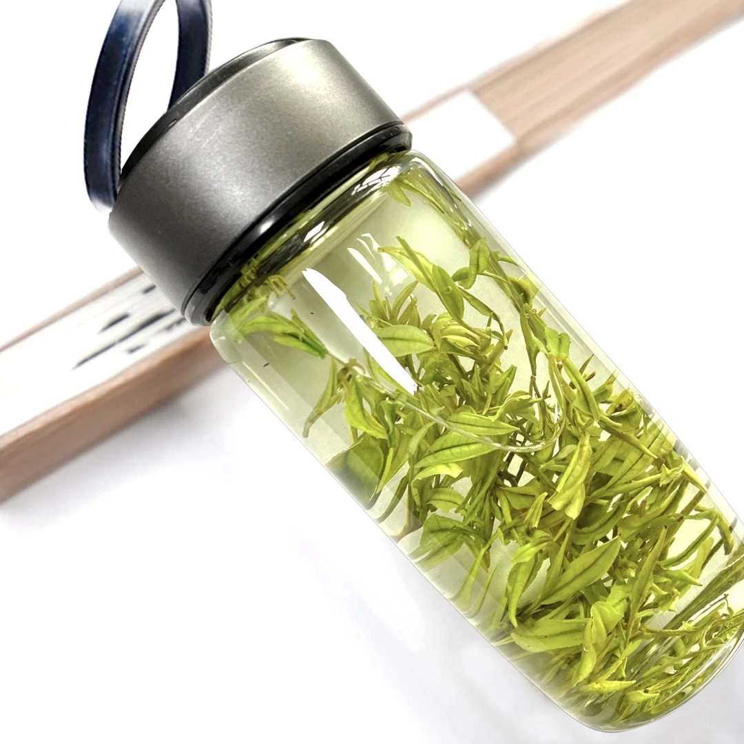 名理白钻石拉环杯2022绿茶安吉白茶泡茶耐热防裂专用杯单层玻璃杯