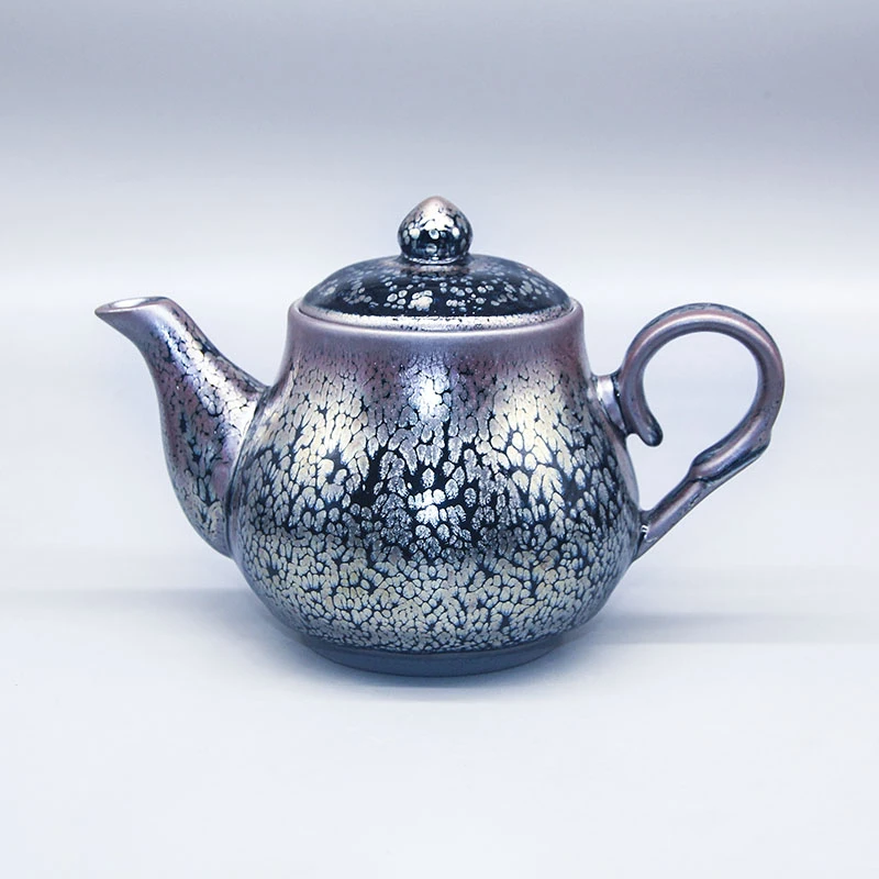 550毫升银油滴建盏大茶壶泡茶铁胎茶具茶壶大号大容量家用复古
