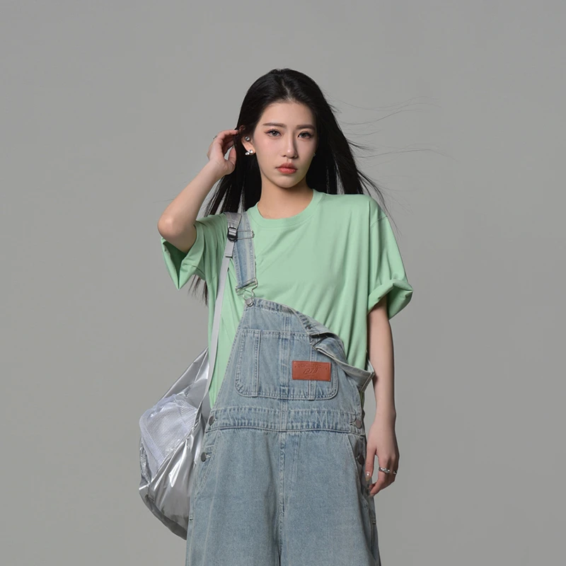 SIXI四喜家 夏日氧气显白绿/基础简约短袖T恤女舒适纯色百搭上衣