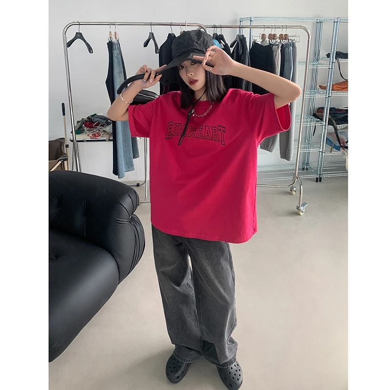 SIXI四喜家春夏 字母印花短袖t恤女韩版宽松薄款休闲体恤上衣