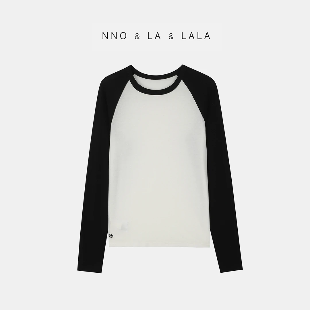 LA 莱塞尔 黑白撞色打底 T恤 26336