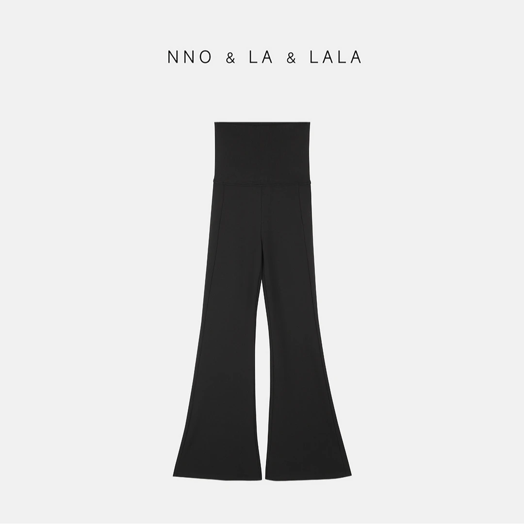 LA 极简 黑色微喇 休闲裤 26367