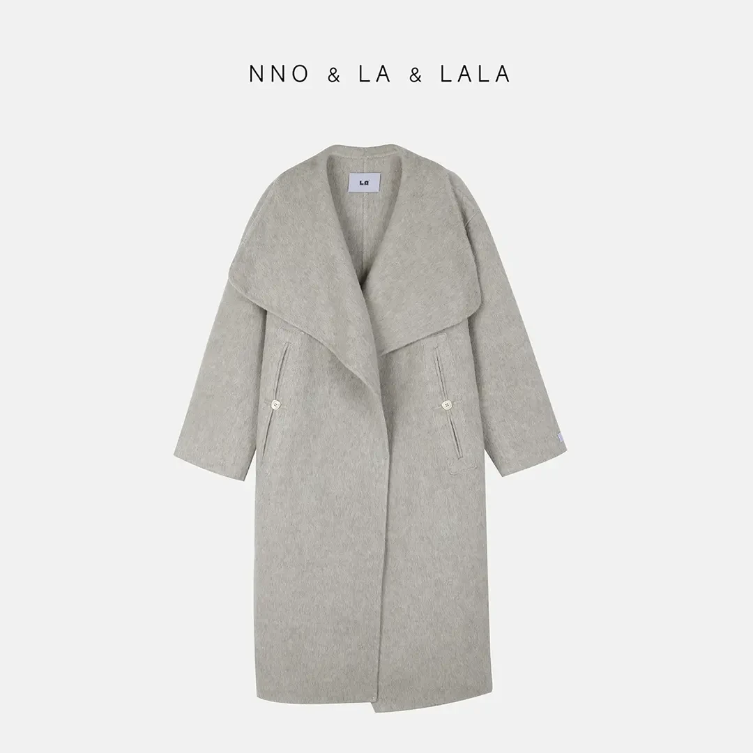 LA 高级感 燕麦色 翻领 大衣   26532