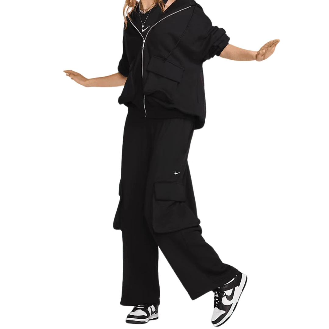 【耐克/NIKE】女款新品法式毛圈全黑刺绣Nike标休闲长裤  FV7513010