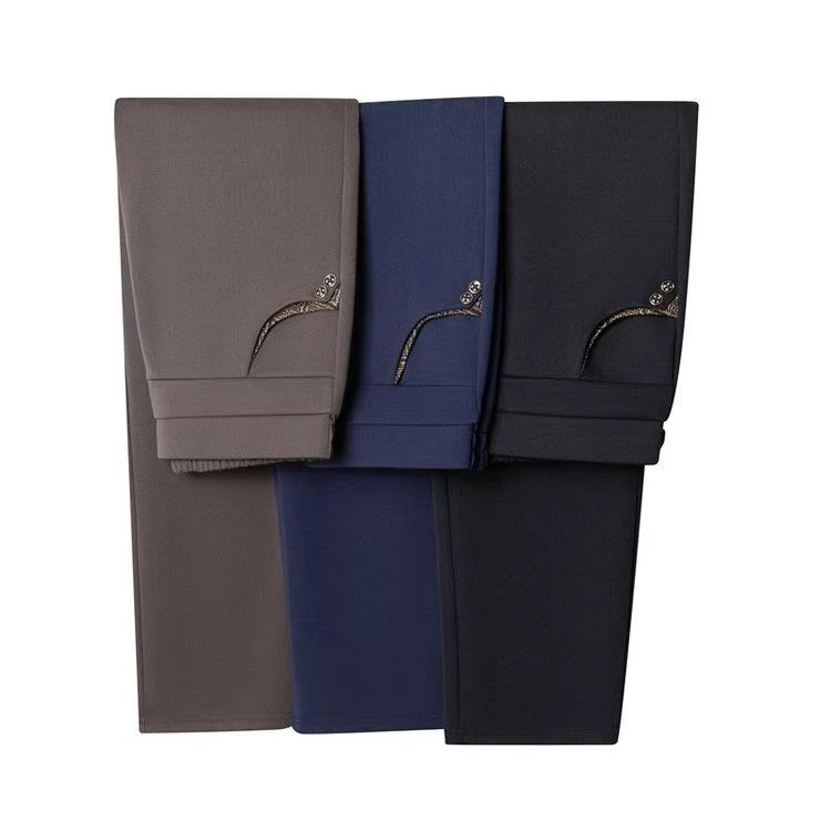 洋气宽松女士裤子春秋款休闲直筒妈妈加绒长裤