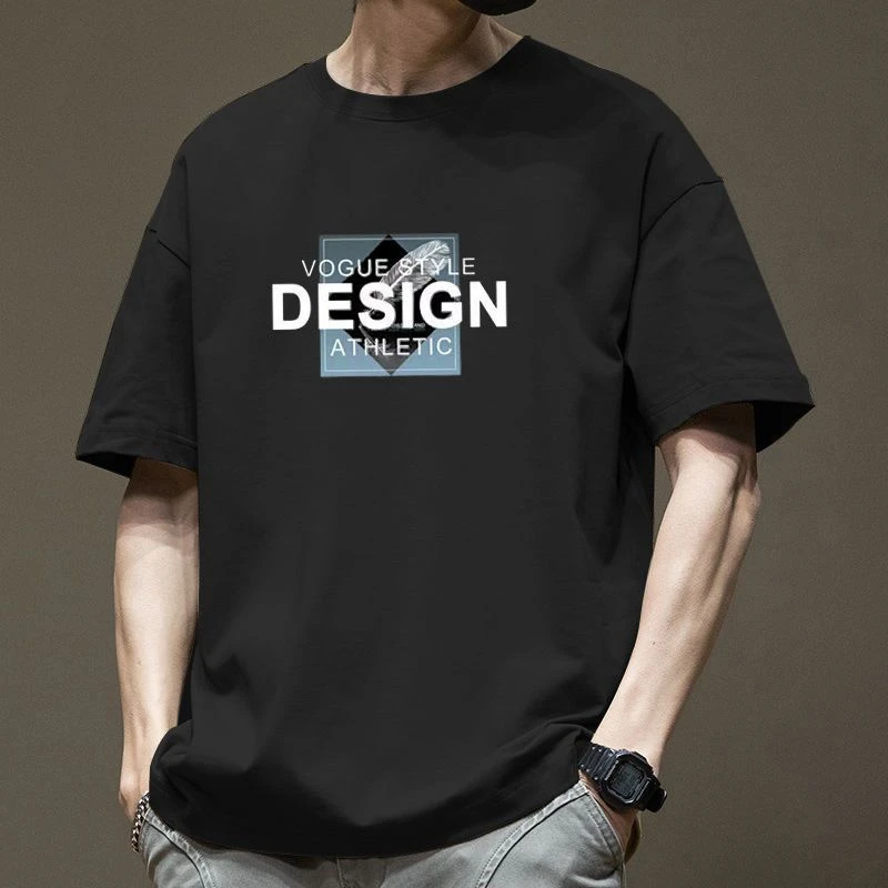 纯棉重磅加肥加大码宽松打底半袖22港风透气百搭夏季新款潮牌