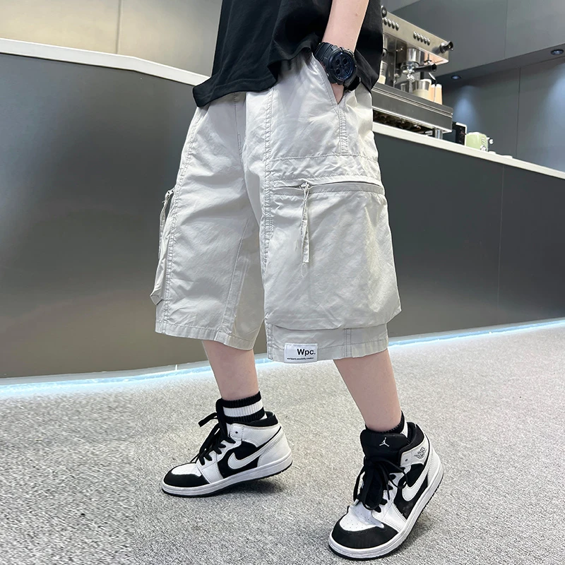 男童工装短裤夏季薄款2024中大童过膝七分裤宽松儿童夏装中裤洋气