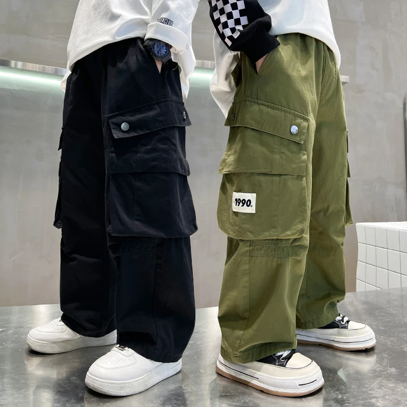 男童直筒裤子春夏薄2024中大童休闲长裤宽松儿童工装裤夏季洋气潮