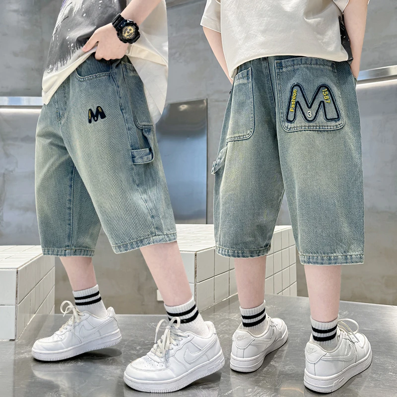 男童牛仔短裤夏季薄款2024中大童休闲五分裤宽松洋气儿童中裤洋气